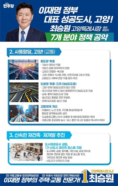 최승원 고양시장 출마예정자, 공약 발표